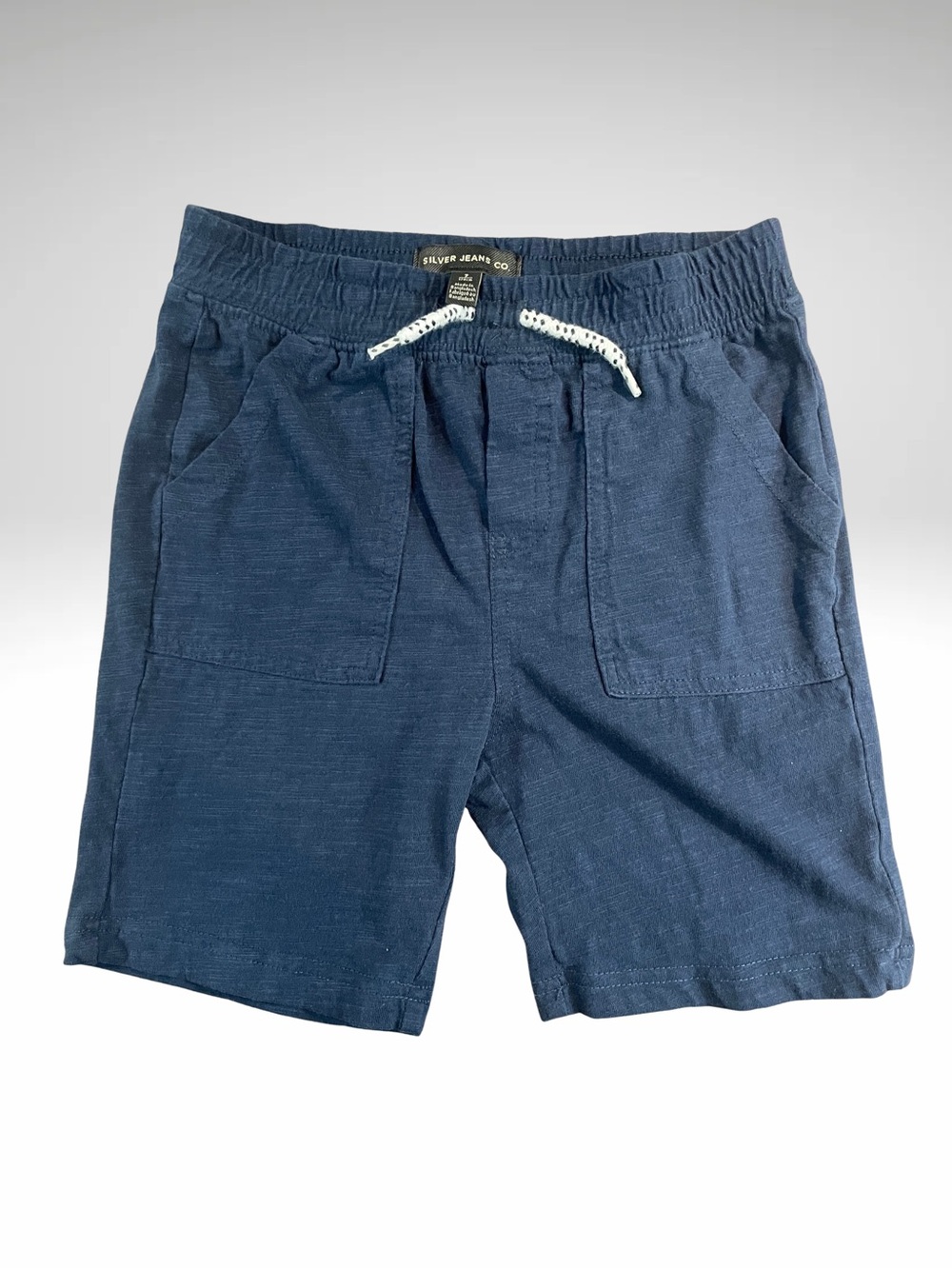 Silver Jeans Boys Navy Cotton Pull-On Drawstring Shorts Size 7 (SKU: 157B)